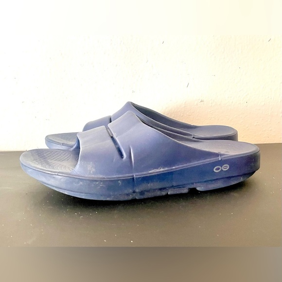 OOFOS OOahh Slide Sandal Navy US Men’s 8 Women’s 10 EU 41 - Picture 2 of 8